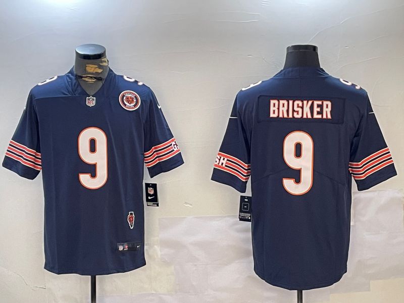 Men Chicago Bears #9 Brisker Blue 2024 Nike Limited NFL Jersey style 2->youth mlb jersey->Youth Jersey